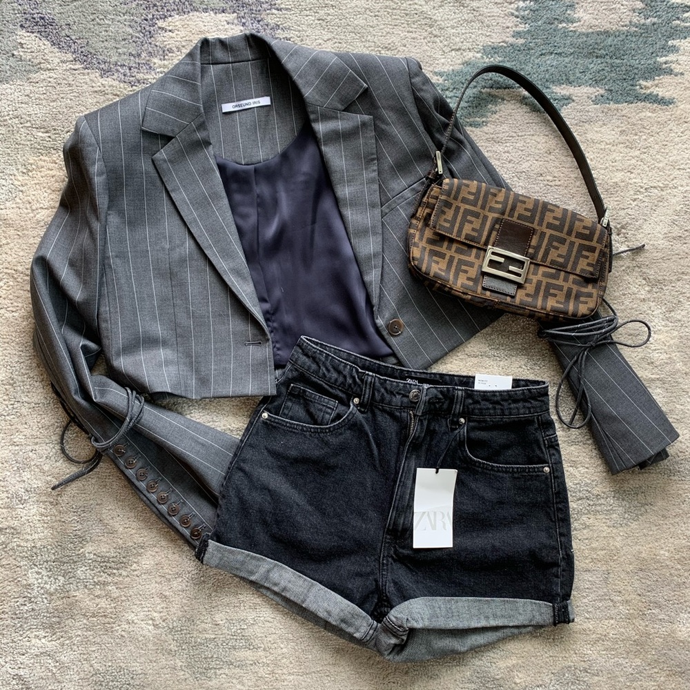 Zara Mom Fit High Rise Shorts